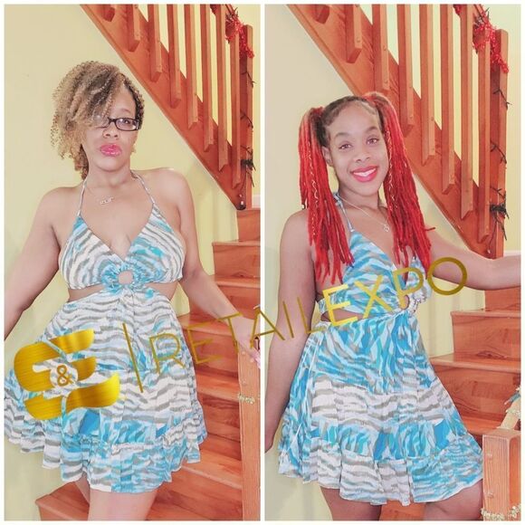 COPY - Flare bottom Open Back Mini Dress - Picture 1 of 6